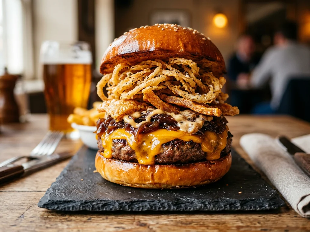 Menu Mau Mau Burger: hamburguesa con patatas y refresco o cerveza